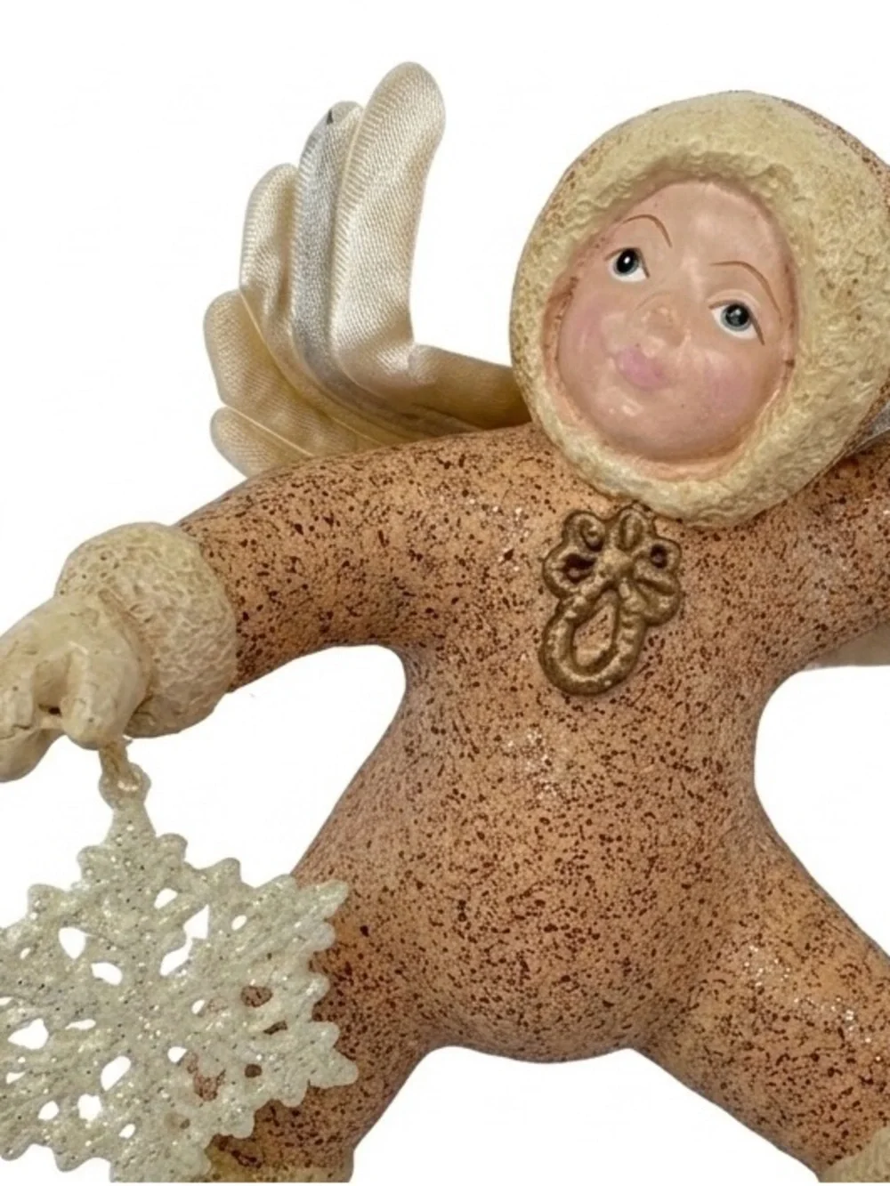 Vintage Kirk Adler KSA Snow Angel Baby Figurine Christmas Ornament Snowflakes